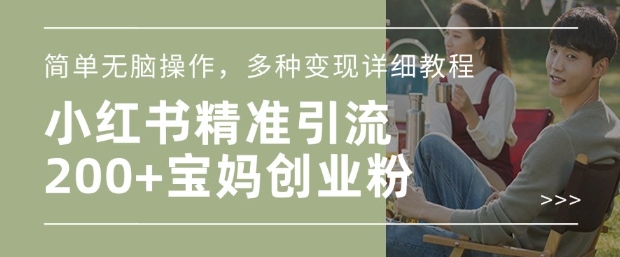 小红书混剪日引200+宝妈创业粉，简单无脑操作，多种变现详细教程-我爱自学网