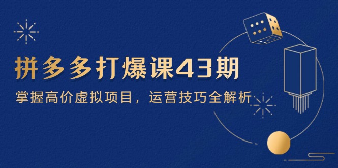 拼多多打爆课第 43 期，掌握高价虚拟项目，运营技巧全解析(15节-我爱自学网