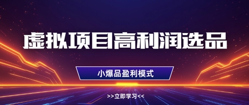 虚拟项目高利润选品方法，做好单店利润1W+，可多店倍增利润-我爱自学网