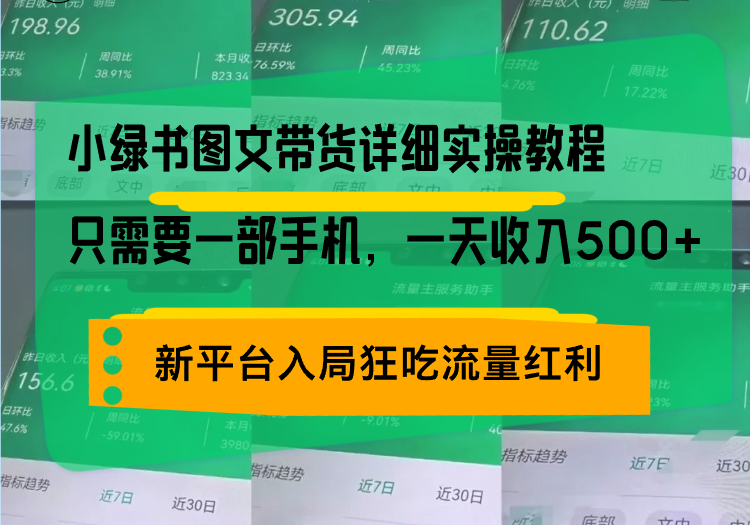 小绿书图文带货详细实操教程，只需要一部手机，一天收入500+，轻松变现-我爱自学网