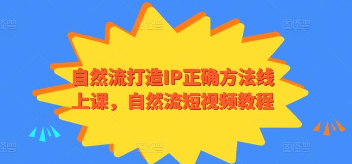 自然流打造IP正确方法线上课，自然流短视频教程-我爱自学网