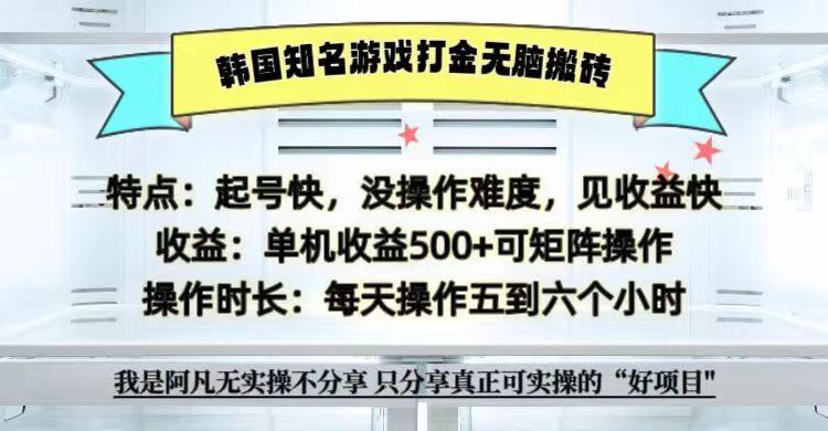 全网首发海外知名游戏打金无脑搬砖单机收益500+ 即做！即赚！当天见收益！-我爱自学网