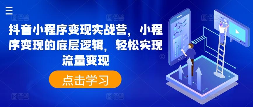 抖音小程序变现实战营，小程序变现的底层逻辑，轻松实现流量变现-我爱自学网