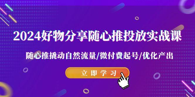 2024好物分享-随心推投放实战课 随心推撬动自然流量/微付费起号/优化产出-我爱自学网