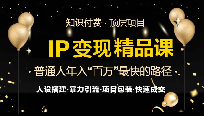 IP变现最新精品课程，知识付费全流程+最强引流术+小白避坑指南-我爱自学网