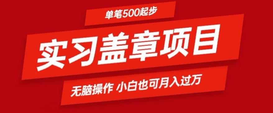 实习代盖章项目一单500起普通人可落地项目小白也可轻易上手-我爱自学网
