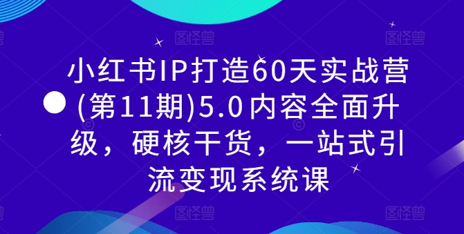 小红书IP打造60天实战营(第11期)5.0​内容全面升级，硬核干货，一站式引流变现系统课-我爱自学网
