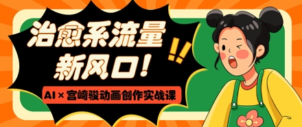治愈系流量新风口，AI+宫崎骏动画创作实战课，从0到1打造爆款视频-我爱自学网