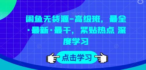 闲鱼无货源-高级班，最全·最新·最干，紧贴热点 深度学习-我爱自学网