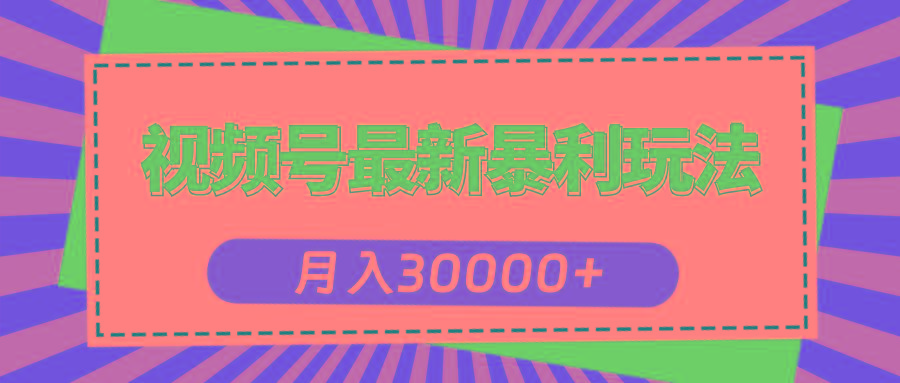 视频号最新暴利玩法，轻松月入30000+-我爱自学网