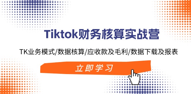 Tiktok财务核算实战营：TK业务模式/数据核算/应收款及毛利/数据下载及报表-我爱自学网