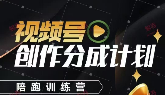 视频号创作分成计划陪跑训练营，手把手教会你如何制作视频，细水长流型项目-我爱自学网