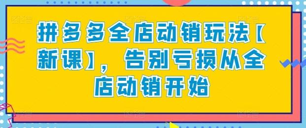 拼多多全店动销玩法【新课】，告别亏损从全店动销开始-我爱自学网