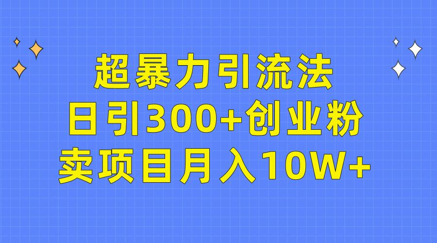(9954期)超暴力引流法，日引300+创业粉，卖项目月入10W+-我爱自学网
