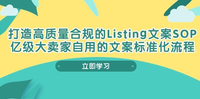 打造高质量合规Listing文案SOP，亿级大卖家自用的文案标准化流程-我爱自学网