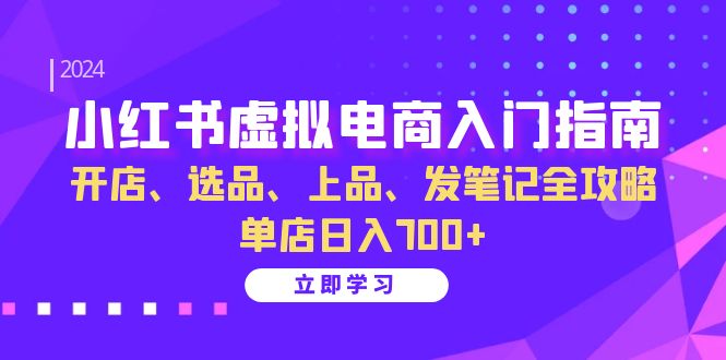 小红书虚拟电商入门指南：开店、选品、上品、发笔记全攻略 单店日入700+(更新)-我爱自学网