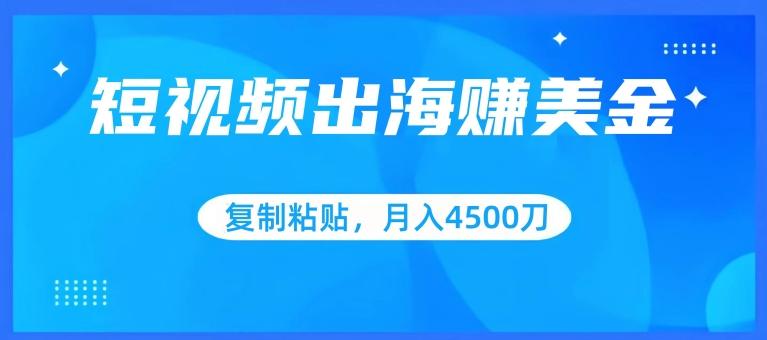 短视频出海赚美金，复制粘贴批量操作，小白轻松掌握，月入4500美刀【揭秘】-我爱自学网