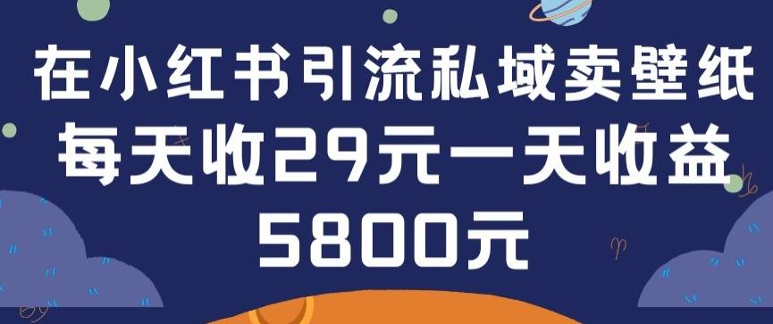 在小红书引流私域卖壁纸每张29元单日最高卖出200张(0-1搭建教程)【揭秘】-我爱自学网