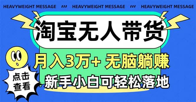淘宝无人带货3.0高收益玩法，月入3万+，无脑躺赚，新手小白可落地实操-我爱自学网