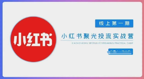 小红书聚光陪跑第一期，教你从0到1玩转小红书聚光投流，搭建小红书付费投流团队，更快的见到效果-我爱自学网
