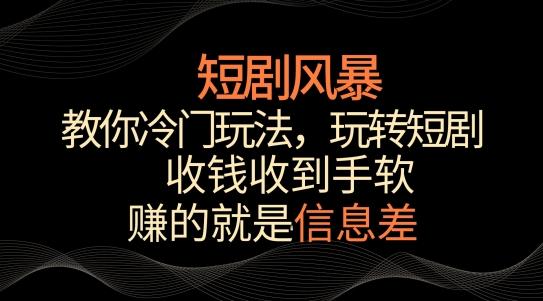 短剧风暴，教你冷门玩法，玩转短剧，收钱收到手软【揭秘】-我爱自学网