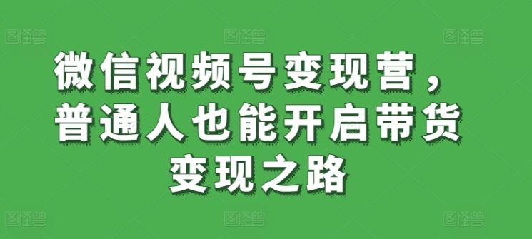 微信视频号变现营，普通人也能开启带货变现之路-我爱自学网