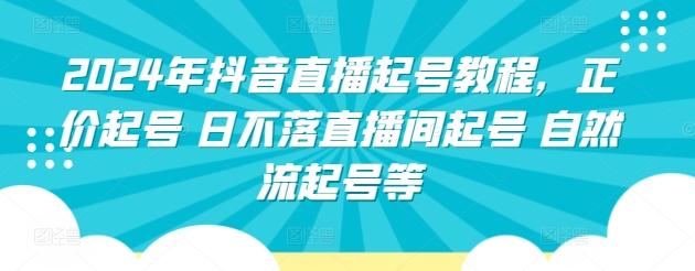 2024年抖音直播起号教程，正价起号 日不落直播间起号 自然流起号等-我爱自学网
