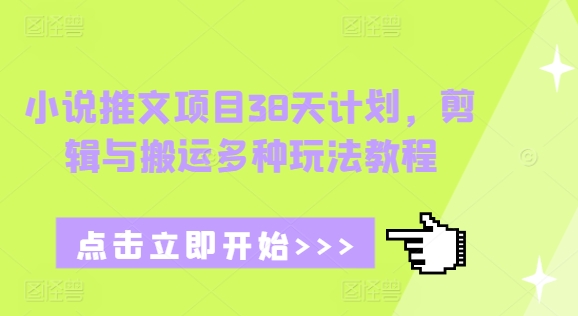 小说推文项目38天计划，剪辑与搬运多种玩法教程-我爱自学网