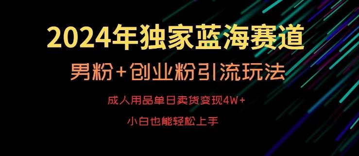 2024年独家蓝海赛道，成人用品单日卖货变现4W+，男粉+创业粉引流玩法，不愁搞不到流量【揭秘】-我爱自学网