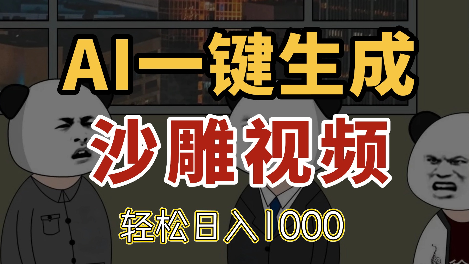 AI一键生成沙雕视频，一条视频千万播放，轻松日入1000-我爱自学网