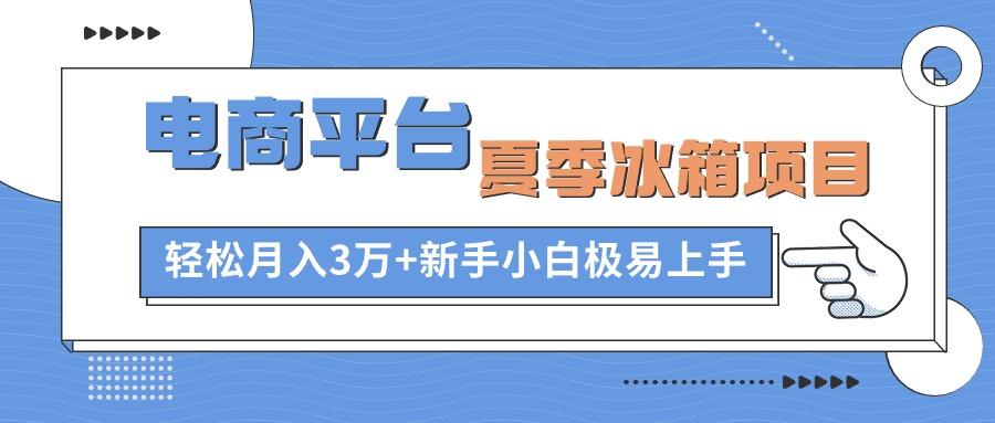 电商平台夏季冰箱项目，轻松月入3万+，新手小白极易上手-我爱自学网