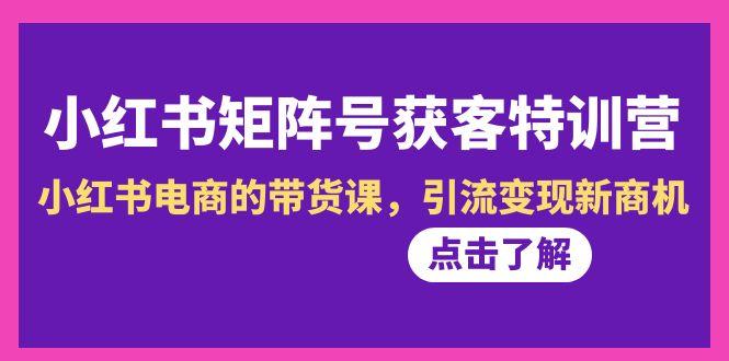 小红书-矩阵号获客特训营-第10期，小红书电商的带货课，引流变现新商机-我爱自学网