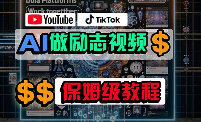 利用AI制作励志视频，在YouTube和TikTok赚钱，小白可做(附工具-我爱自学网