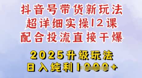 2025全新升级抖音带货玩法，一天纯利四位数，从剪辑到选品再到发布投流，超详细玩法揭秘-我爱自学网