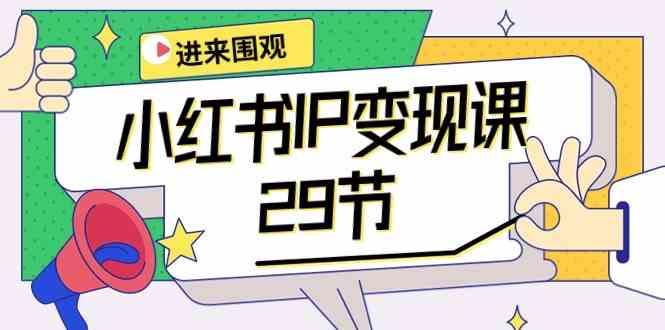 小红书IP变现课：开店/定位/IP变现/直播带货/爆款打造/涨价秘诀/等等/29节-我爱自学网