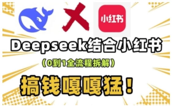 deepseek+小红书打造流量生产线实操课，0到1全流程拆解，搞钱嘎嘎猛-我爱自学网