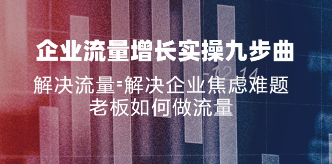 企业流量增长实战九步曲，解决流量=解决企业焦虑难题，老板如何做流量-我爱自学网