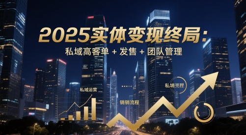 2025实体变现终局：私域高客单+发售+团队管理-我爱自学网
