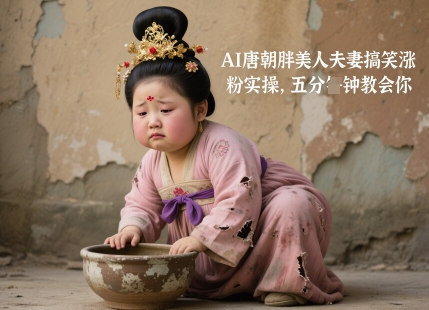 AI唐朝胖美人夫妻搞笑涨粉实操，五分钟教会你-我爱自学网