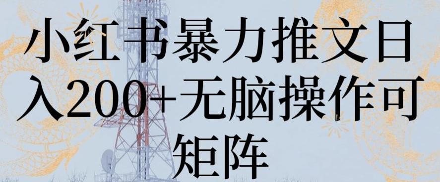 小红书暴力推文日入200+无脑操作可矩阵【揭秘】-我爱自学网