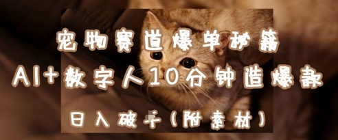 宠物赛道爆单秘籍：AI+数字人10分钟造爆款，日入1k-我爱自学网