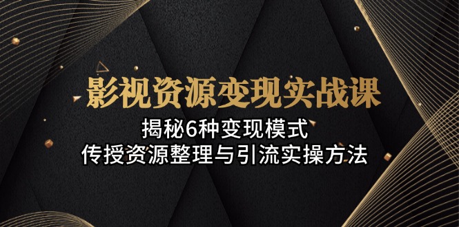 影视资源变现实战课：揭秘6种变现模式，传授资源整理与引流实操方法-我爱自学网