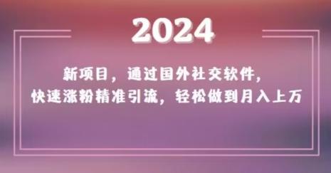 2024新项目，通过国外社交软件，快速涨粉精准引流，轻松做到月入上万【揭秘】-我爱自学网