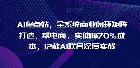 Ai终点站，全系统商业闭环矩阵打造，帮电商、实体降70%成本，12款Ai联合深度实战-我爱自学网
