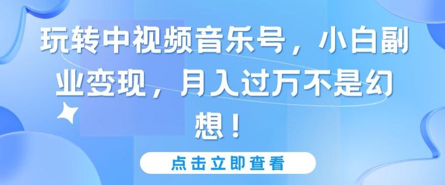 玩转中视频音乐号，小白副业变现，月入过万不是幻想【揭秘】-我爱自学网