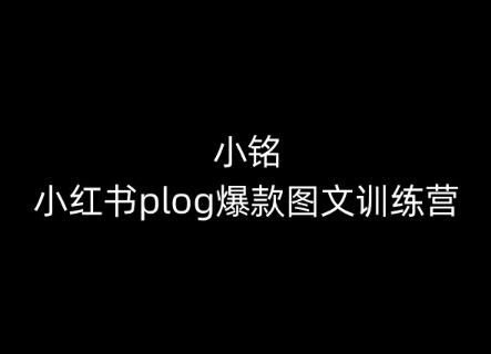 小铭-小红书plog爆款图文训练营，教你从0-1做小红书-我爱自学网