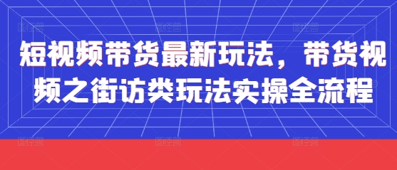 短视频带货最新玩法，带货视频之街访类玩法实操全流程-我爱自学网