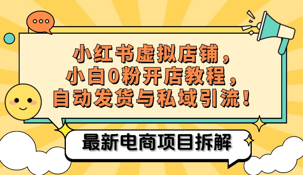 小红书电商，小白虚拟类目店铺教程，被动收益+私域引流-我爱自学网