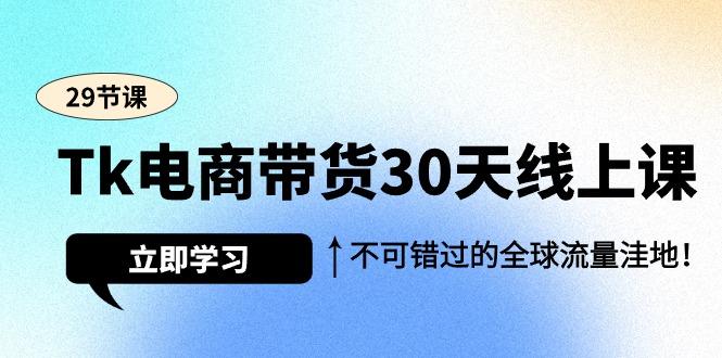 (9463期)Tk电商带货30天线上课，不可错过的全球流量洼地(29节课)-我爱自学网