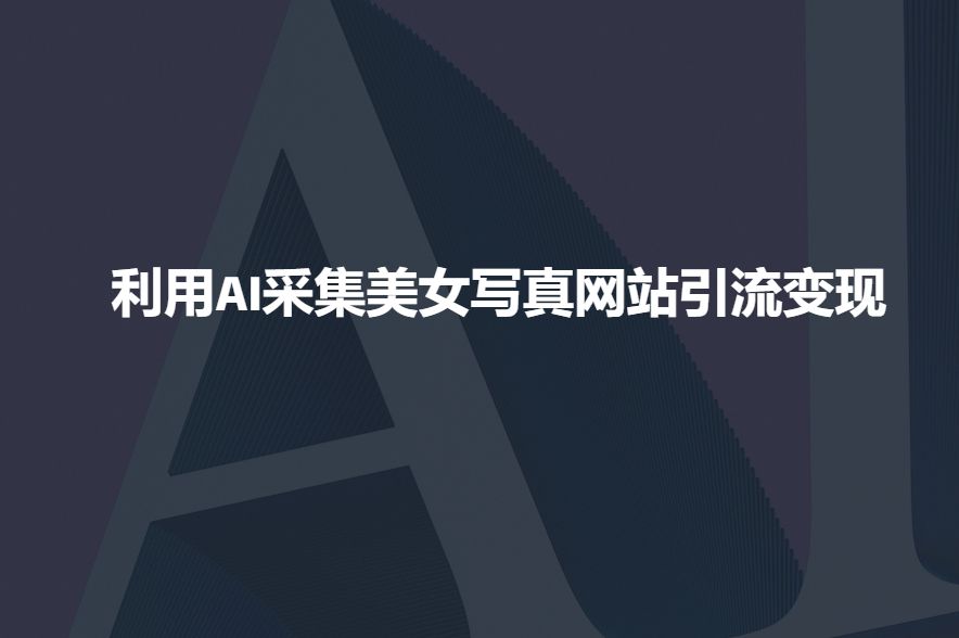 利用AI采集美女写真网站引流变现，引流嘎嘎的-我爱自学网